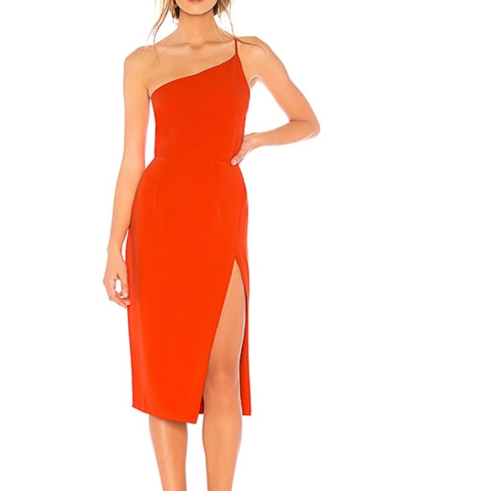 Medium Lovers and Friends Lazo Midi Dress in Blood Orange